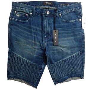 PacSun Skinny Cut Off Ribbed Denim Jean Shorts Medium Indigo Size 32